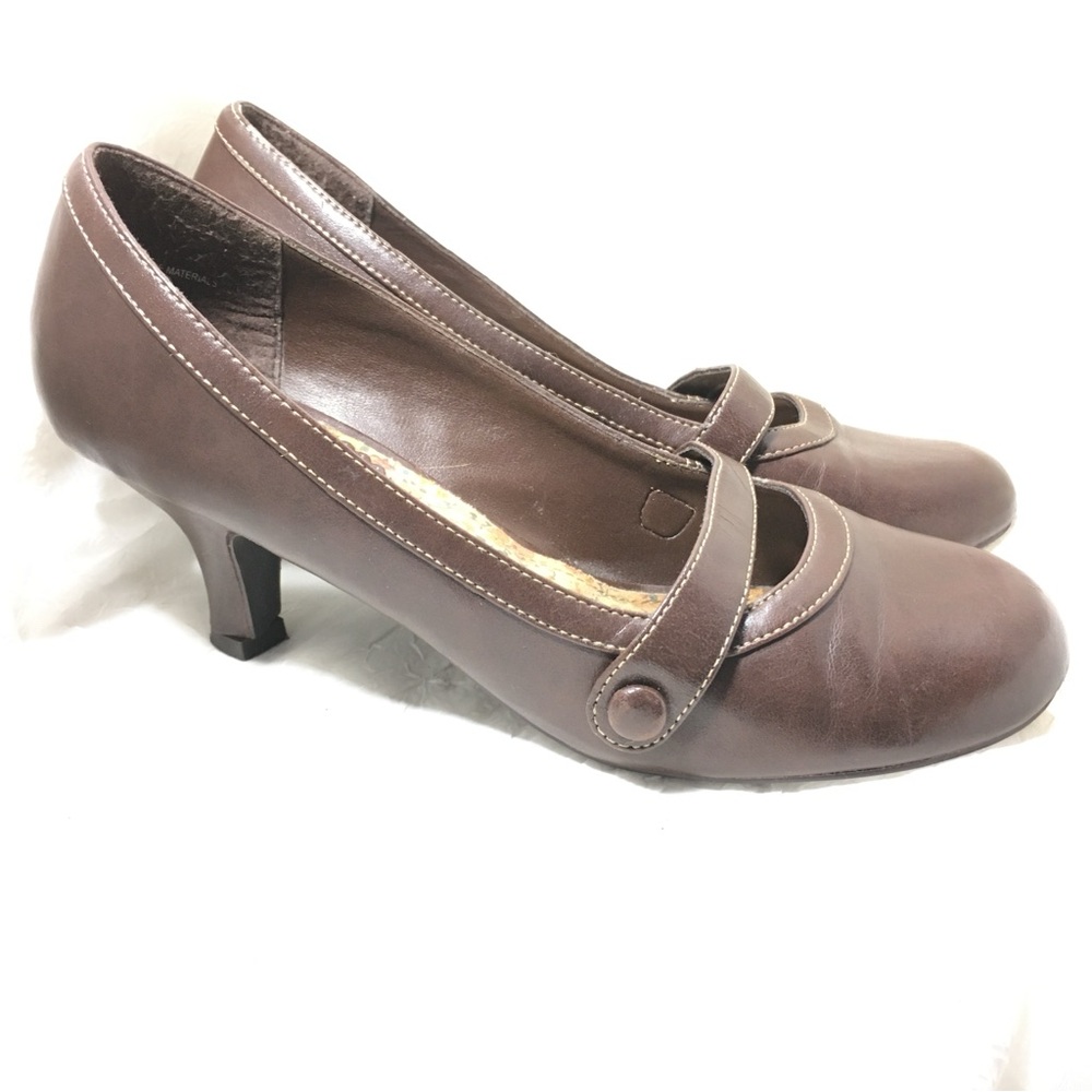 Seychelles Brown Mary Jane Mid Heel Pump -8- - Picture 2 of 15